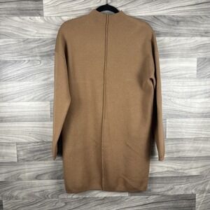 All : Row Tan‎ Khaki Dress Ribbed Mock Neck Knit Midi Women's Small Classic